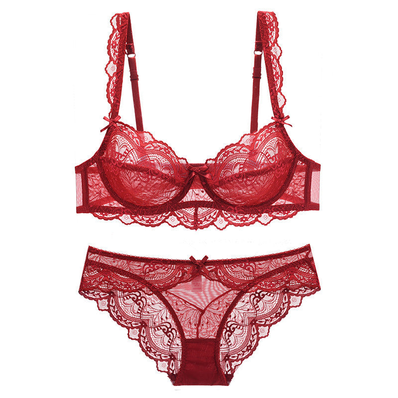 French white lace bra set