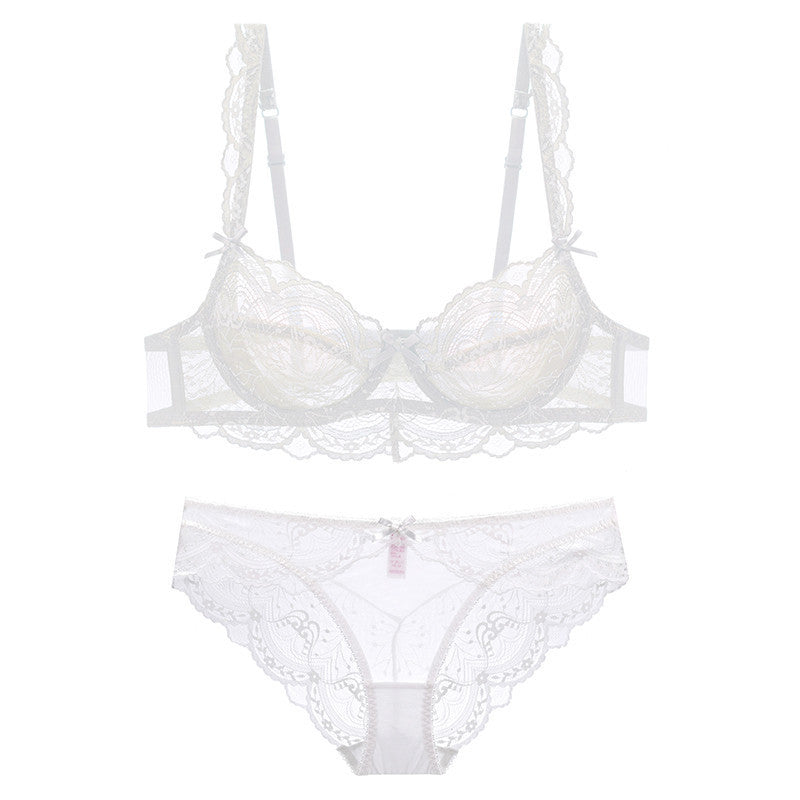 French white lace bra set