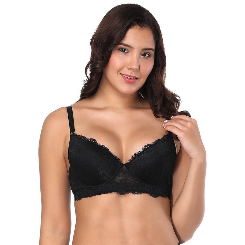 Plus Size Thin Mould Cup Underwire Lace Bra
