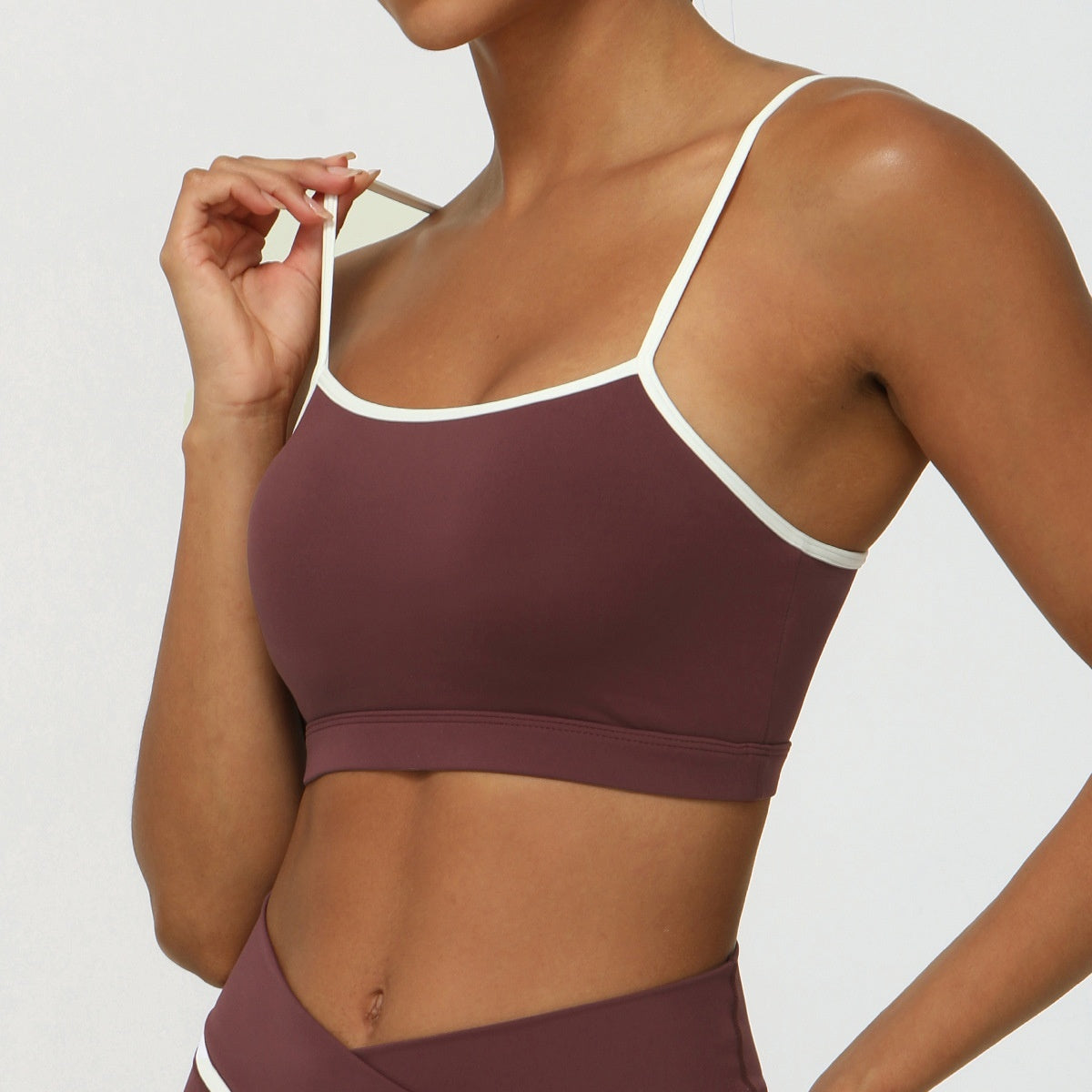 Running Sports New Color Matching Nude Feel Thin Strap Yoga Bra