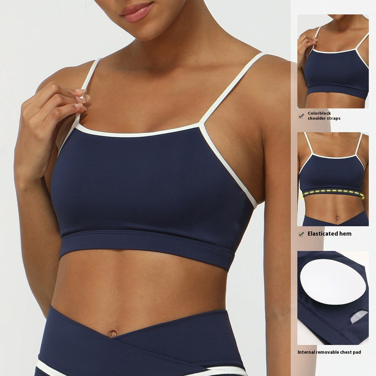 Running Sports New Color Matching Nude Feel Thin Strap Yoga Bra