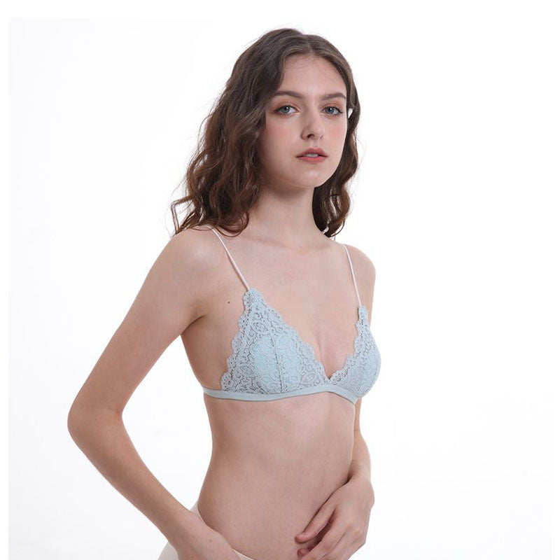 Women's Thin French Lace Wireless Bra