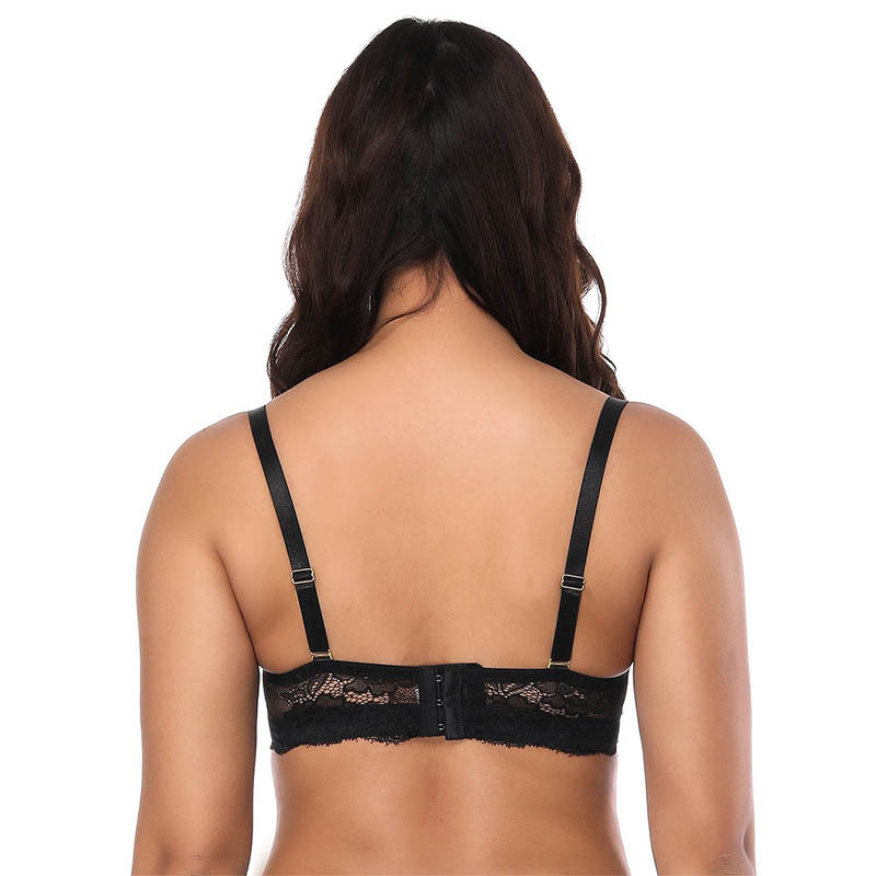 Plus Size Thin Mould Cup Underwire Lace Bra