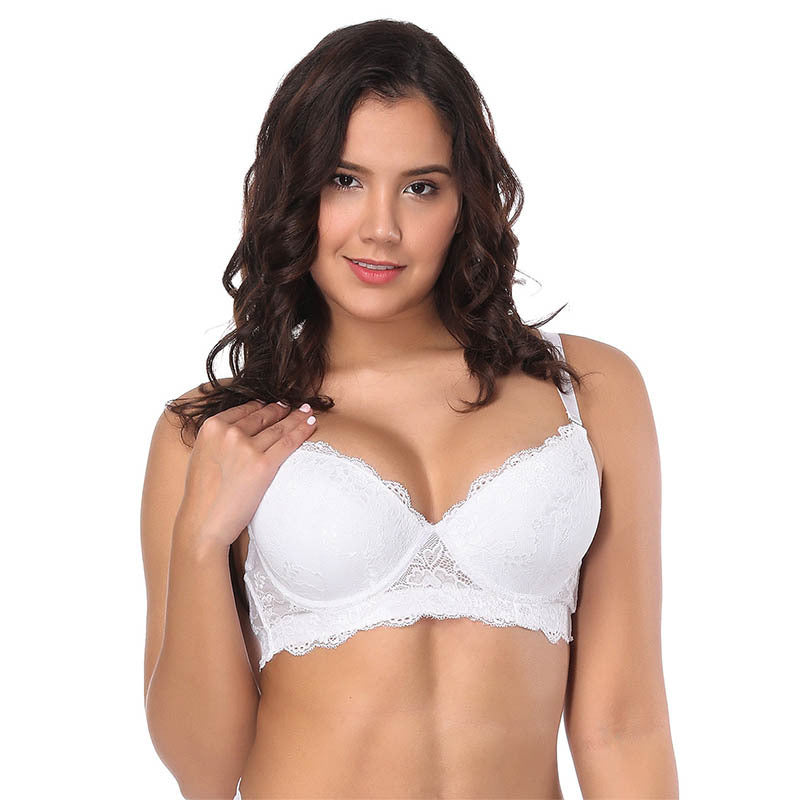 Plus Size Thin Mould Cup Underwire Lace Bra