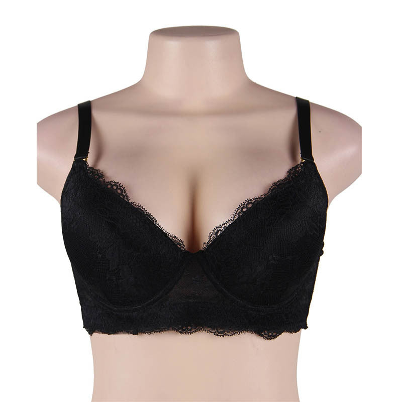 Plus Size Thin Mould Cup Underwire Lace Bra
