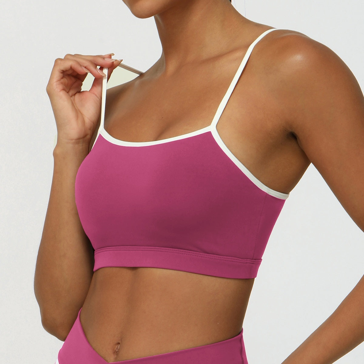 Running Sports New Color Matching Nude Feel Thin Strap Yoga Bra