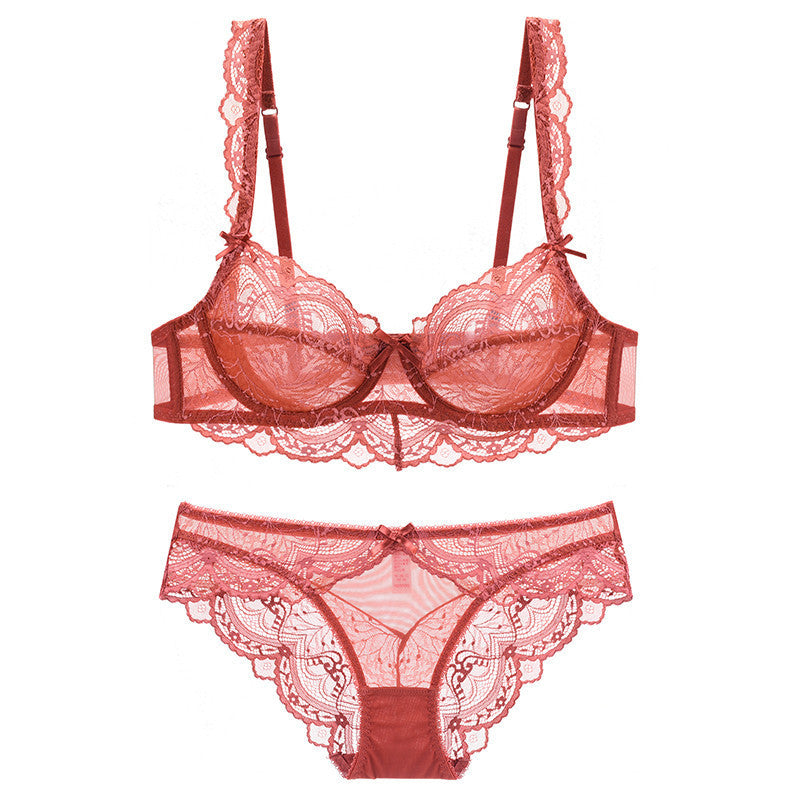 French white lace bra set