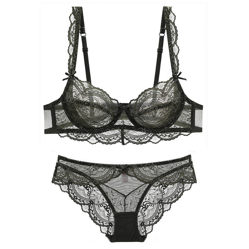 French white lace bra set