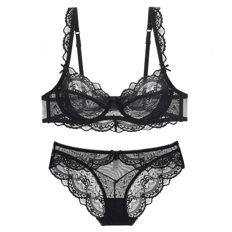 French white lace bra set
